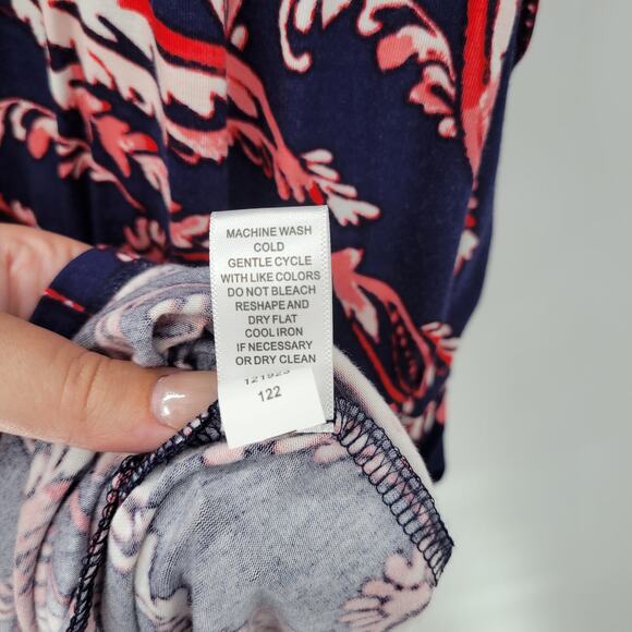 Spense Womens Romper XL Blue Red Paisley Cold Shoulder Boho Pullover Stretch - Picture 14 of 14